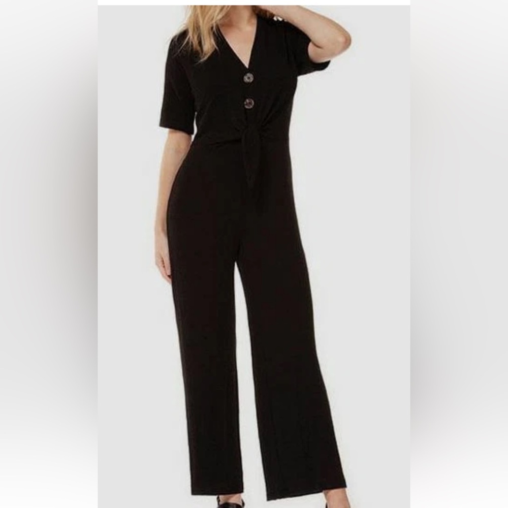 NWT Dex Black Button-Front Jumpsuit Size small